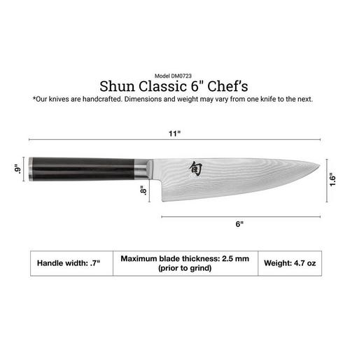Shun Chef's 6" Classic Kitchen Knife - Primary Image