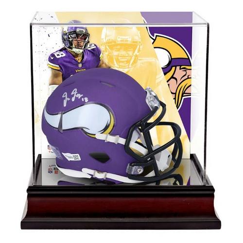 Fanatics Authentic Minnesota Vikings Justin Jefferson Autographed Riddell Speed Mini Helmet with Deluxe Mini Helmet Case - Primary Image