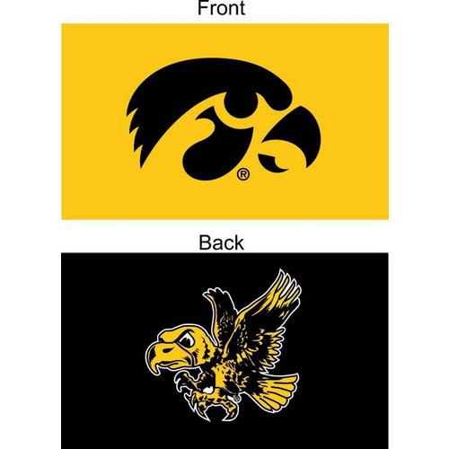 Sewing Concepts Iowa Hawkeyes Half Flying Herkey Half Tigerhawk 3'x5' Flag - Primary Image