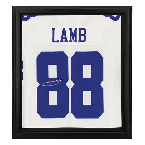 Fanatics Authentic Dallas Cowboys CeeDee Lamb Autographed Framed White Nike Limited Jersey Shadowbox - Primary Image