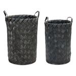 Melrose International Black Floor Baskets (Set of 2) - Thumbnail 1 of 3