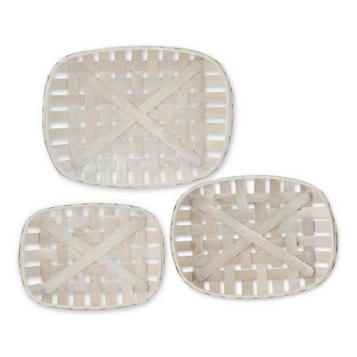 K&K Interiors Rectangular Gray Nesting Tray Basket (Sold Separately) - Primary Image