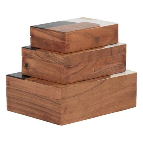 Sagebrook Home Resin Mid-Century Boxes - Primary Image