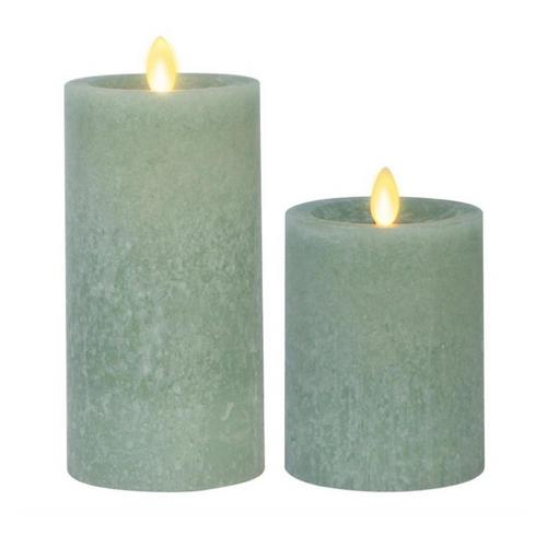 K&K Interiors Iceberg Green Seaglass Wax Indoor Luminara Candles - Primary Image