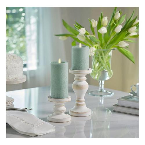 K&K Interiors Iceberg Green Seaglass Wax Indoor Luminara Candles - Primary Image