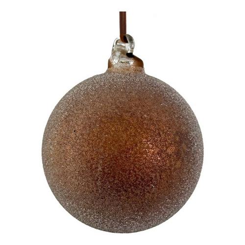 SHISHI Antique Borwn Sugared Glass Ball Ornament - Primary Image
