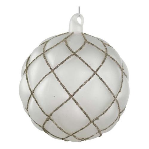 SHISHI Glass Velvet Ball Transparent Mat with Silver Beads Ornament - Primary Image