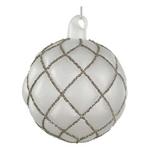 SHISHI Glass Velvet Ball Transparent Mat with Silver Beads Ornament - Thumbnail 2 of 2