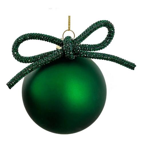SHISHI Glass Ball Mat Green with Bow Ornament - Primary Image