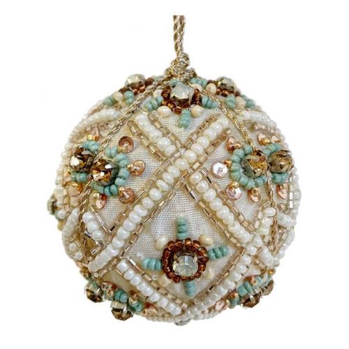 SHISHI Beaded Fabric Ball Ornament - Primary Image