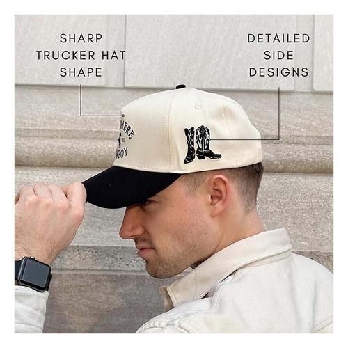 Citrusy Cashmere Cowboy Vintage Trucker Snapback Hat - Primary Image