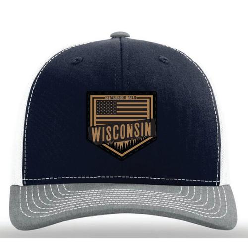 Park Bench Apparel Wisconsin Flag 48 Snapback Hat - Primary Image