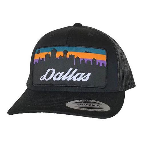 Bullzerk Dallas Skyline Patched Curved Bill Snapback Hat - Primary Image