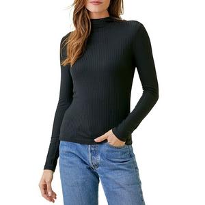 Women's Mystree Ribbed Long Sleeve Mock Neck Shirt