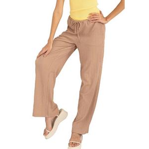 Women's Double Zero Crinkle Knit Wide Leg Pants