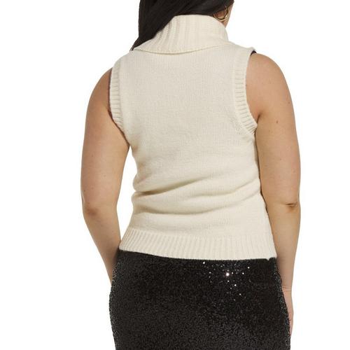 Women's Gilli Rib Trim Sleeveless Turtleneck Pullover Sweater - Primary Image