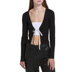 Women's Le Lis Ribbed Bow Cardigan - Thumbnail 2 of 3