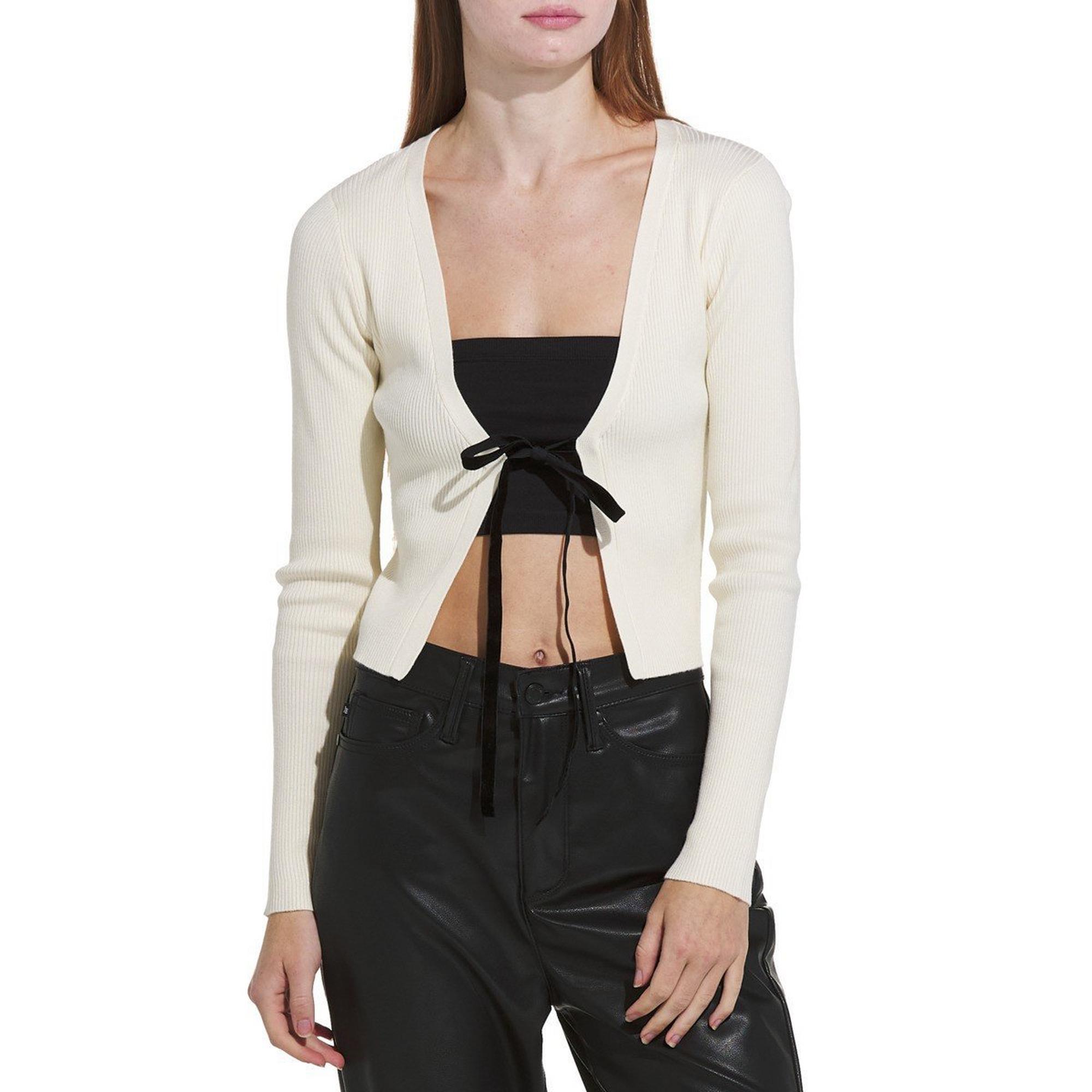 Women's Le Lis Ribbed Bow Cardigan
