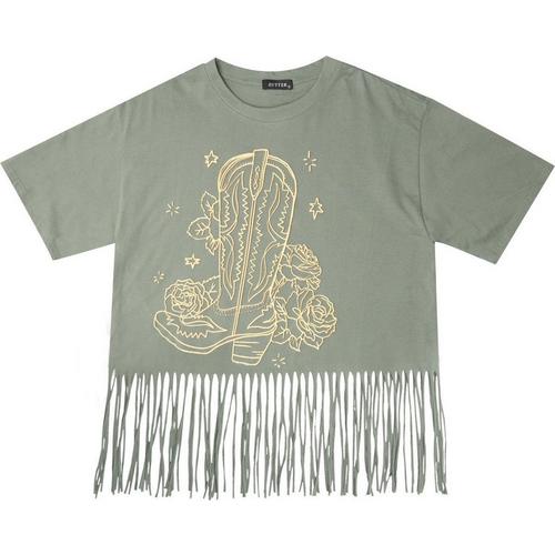 Women's Zutter Cowboy Boot Fringe T-Shirt - Primary Image