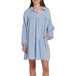 Women's Ces Femme Long Sleeve Notch Neck Shirt Dress - Thumbnail 1 of 3