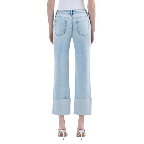 Women's Vervet Wowed Cuffed Hem Capri Straight Cropped Jeans - Primary Image
