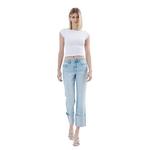 Women's Vervet Wowed Cuffed Hem Capri Straight Cropped Jeans - Thumbnail 3 of 4