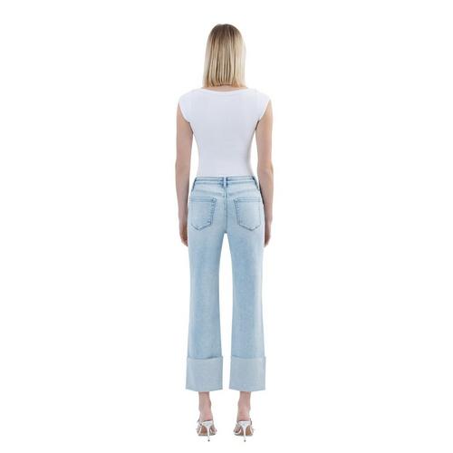 Women's Vervet Wowed Cuffed Hem Capri Straight Cropped Jeans - Primary Image