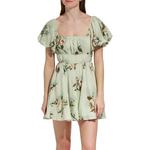 Women's Double Zero Floral Puff Sleeve Square Neck Dress - Thumbnail 1 of 3