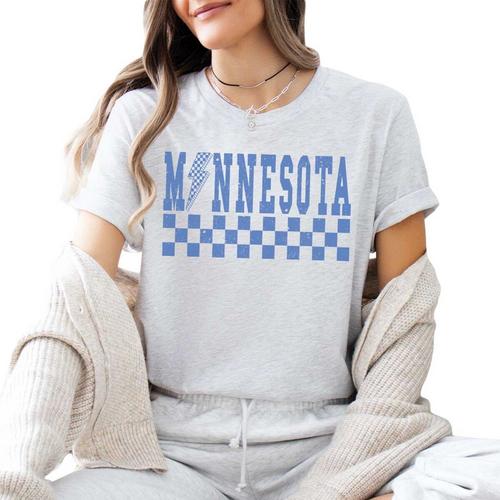 Women's A. Blush Minnesota Checkered T-Shirt - Primary Image