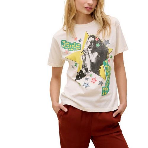 Women's Day Dreamer Janis Joplin Scrapbook Art Boyfriend T-Shirt - Primary Image