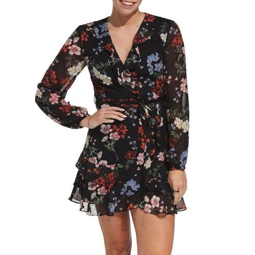 Women's DRESS FORUM Ruffle Surplus Long Sleeve Wrap Dress - Primary Image