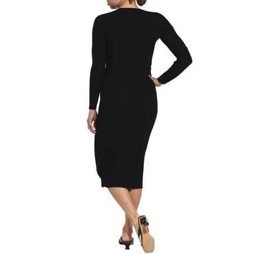 Women's Dress FORUM Cardigan Midi Sweater Dress Large Black