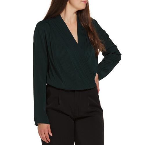 Women's DRESS FORUM Ribbed Satin Bodysuit - Primary Image