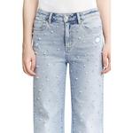 Women's Mica Denim Embellished Wide Leg Jeans - Thumbnail 5 of 5
