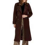 Women's Le Lis Long Suede Trench Overcoat - Thumbnail 1 of 3