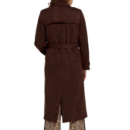 Women's Le Lis Long Suede Trench Overcoat - Primary Image