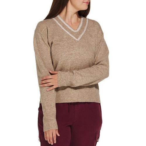 Women's DRESS FORUM Contrast V-Neck Pullover Sweater - Primary Image