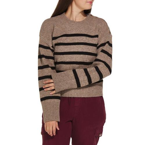 Women's DRESS FORUM Stripe Button Detail Pullover Sweater - Primary Image