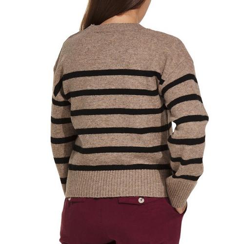 Women's DRESS FORUM Stripe Button Detail Pullover Sweater - Primary Image