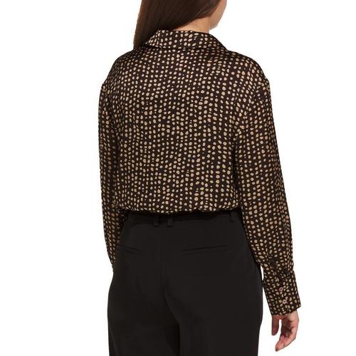 Women's DRESS FORUM Geo Satin Long Sleeve Blouse - Primary Image