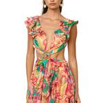 Women's DRESS FORUM Sea of Hibiscus Cutout Frilly Maxi Dress - Thumbnail 4 of 4