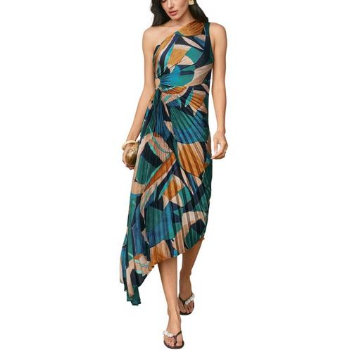 asymmetrical shift dress Women's FORUM Pleat One Shoulder Maxi Dress shoulder neckline and chic