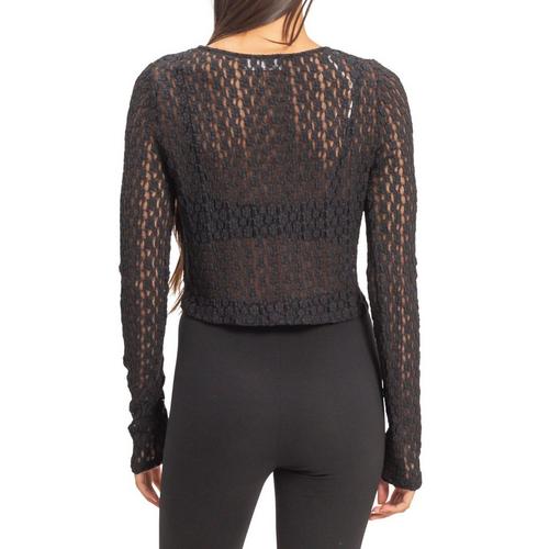 Women's Double Zero Pearl Button Lace Cardigan - Primary Image