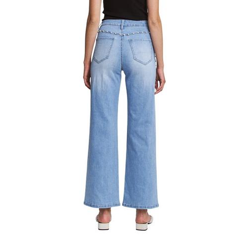 Women's Mica Denim Pearl Embellishment Wide Leg Jeans - Primary Image