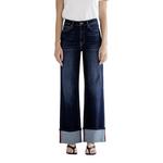Women's Mica Denim Cuff Hem Wide Leg Jeans - Thumbnail 2 of 5