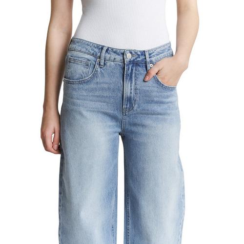 Women's Mica Denim Raw Hem Cuffed Barrel Jeans - Primary Image