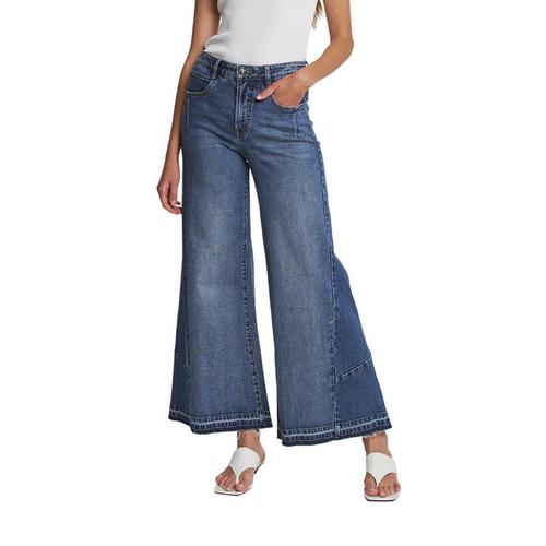 Women's Mica Denim Contrast Panel Wide Leg Jeans - Primary Image