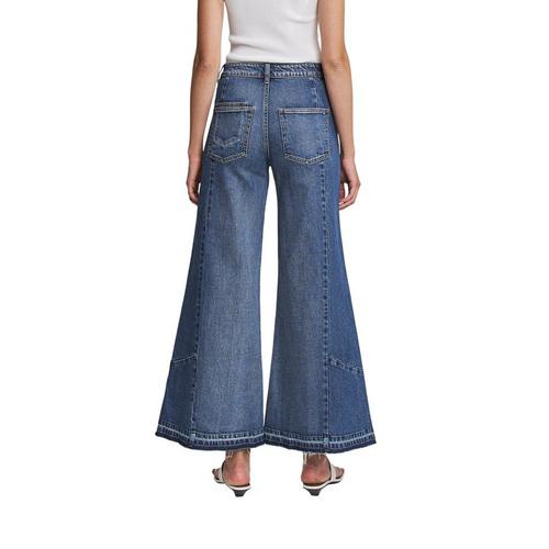 Women's Mica Denim Contrast Panel Wide Leg Jeans - Primary Image