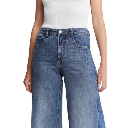 Women's Mica Denim Contrast Panel Wide Leg Jeans - Primary Image