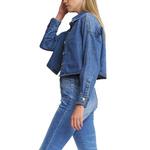 Women's Mica Denim Oversized Cropped Denim Jacket - Thumbnail 3 of 4